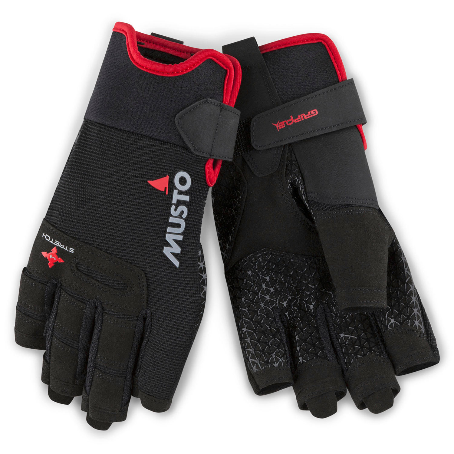 Musto Performance Short Finger Sailing Gloves 2022 Black Coast