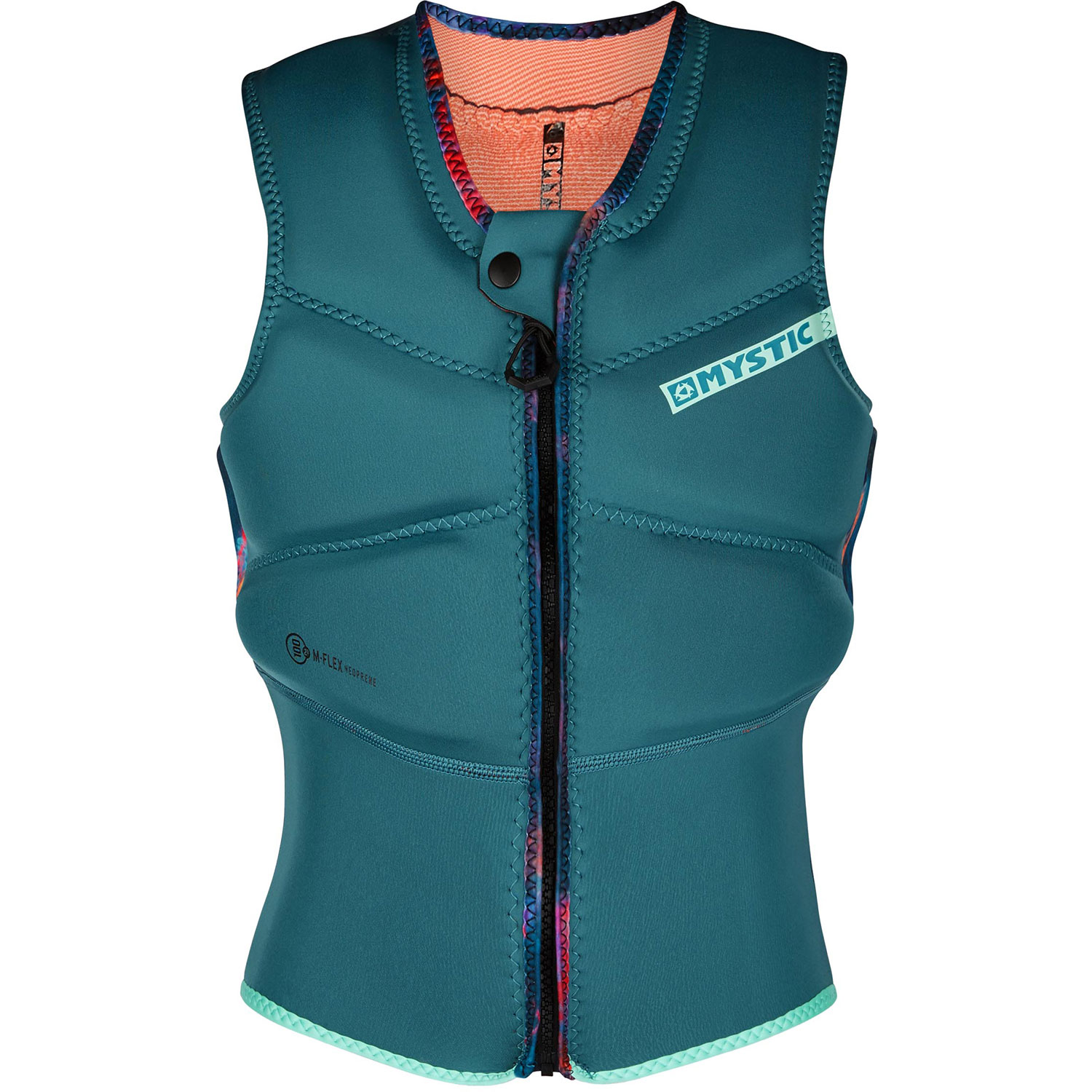 2020 Mystic Womens Diva Kite Surfing FrontZip Impact Vest Teal