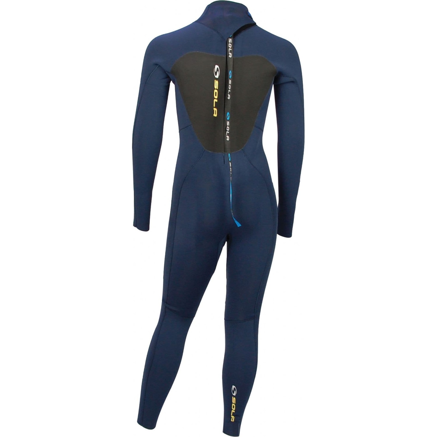 Sola Kids Pheonix 4/3mm Back Zip Wetsuit - Navy/Yellow A1509 USA
