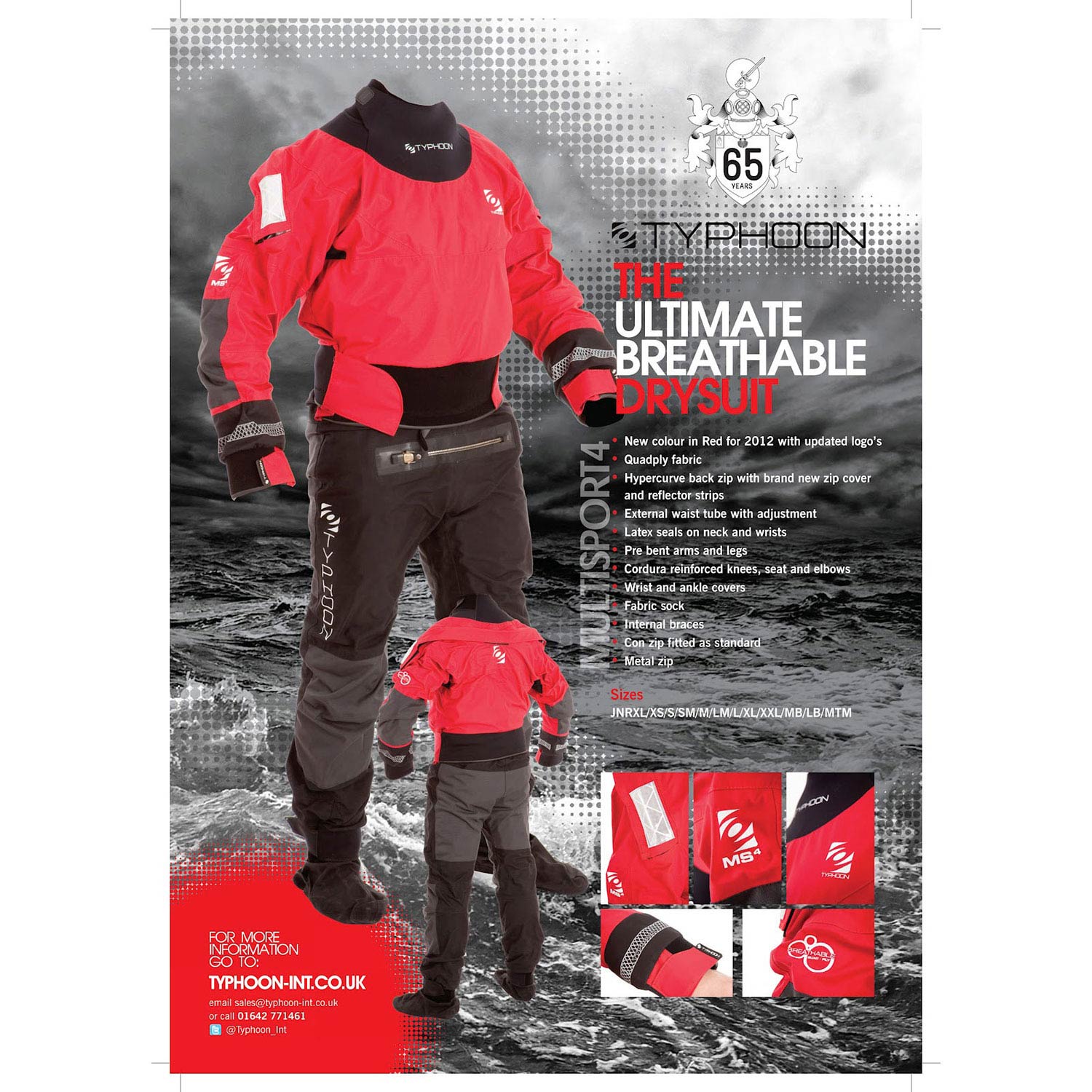 Typhoon Multisport 4 Drysuit with Con Zip 2020 Coast Water Sports