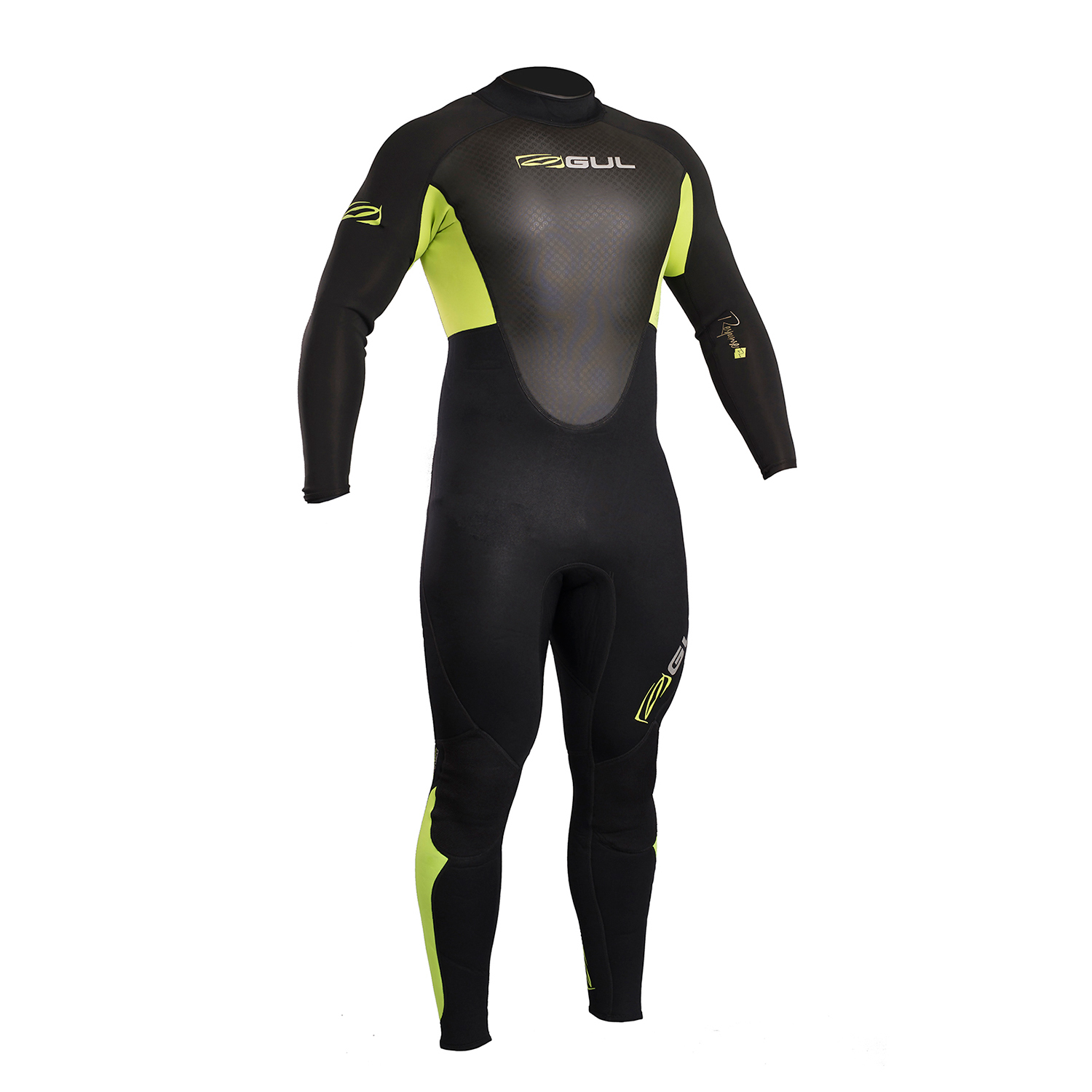 Easy Stretch seam construction FLATLOCK Gul Response 3//2MM Flatlock Back Zip Wetsuit Black Lime