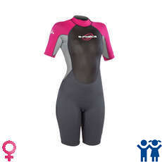 Gul Shorti 3mm Junior Girls G-Force Wetsuit - Gunml/Pink [JM]