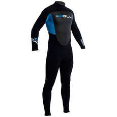 Gul Response Blindstitch Steamer 3/2mm Mens Wetsuit - Black/Cyan