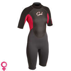 Gul Womens RESPONSE 3/2mm Flatlock Shorty Wetsuit - Graphite/Mag
