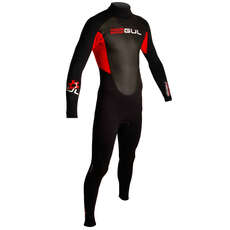 Gul Response Flatlock Steamer 3/2mm Mens Wetsuit - Black/Red