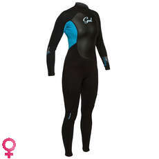 Gul Response Flatlock Steamer 3/2mm Womens Wetsuit - Black/Turquoise