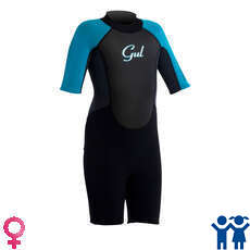 Gul Response Shorti 3/2mm Junior Girls Wetsuit - Black/Turq [JM]