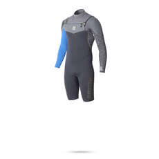 Mystic LEN10 3/2 GBS Longarm Shorty Front Zip Wetsuit - Blue Mystic LEN10 3/2 GBS Longarm Shorty Front Zip Wetsuit - Blue