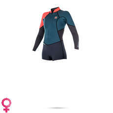 Mystic Womens DIVA 3/2mm Flatlock Longarm FZ Super Shorty - Teal