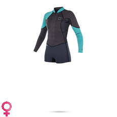 Mystic Womens DIVA 3/2mm Flatlock Longarm FZ Super Shorty - Grey Mystic Womens DIVA 3/2mm Flatlock Longarm FZ Super Shorty - Grey