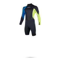 Mystic STAR 3/2 Flatlock Backzip Longarm Shorty Wetsuit - Lime Mystic STAR 3/2 Flatlock Backzip Longarm Shorty Wetsuit - Lime
