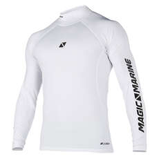 Magic Marine Cube Long Sleeve Rash Vest  - White