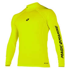 Magic Marine Cube Long Sleeve Rash Vest  - Flash Yellow