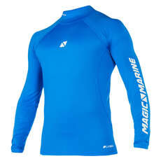 Magic Marine Cube Long Sleeve Rash Vest  - Blue