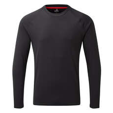 Gill Mens UV Tec Crew Neck Long Sleeve Tee  - Charcoal