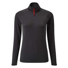 Gill Womens UV Tec Long Sleeve Zip Tee  - Charcoal