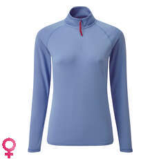 Gill Womens UV Tec Long Sleeve Zip Tee - Blue Gill Womens UV Tec Long Sleeve Zip Tee - Blue