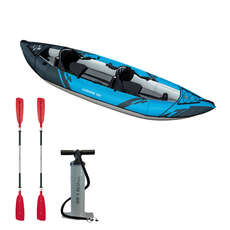 2022 Aquaglide Chinook 100 - 2 Man Inflatable Kayak - Package 2 x Paddles & Pump
