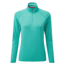 Gill Womens UV Tec Long Sleeve Zip Tee - Turquoise