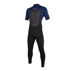 Mystic Brand 3/2mm Short Arm Back-Zip Flatlock Wetsuit - Navy Mystic Brand 3/2mm Short Arm Back-Zip Flatlock Wetsuit - Navy