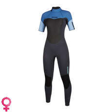 Mystic Womens Brand 3/2mm Back-Zip Flatlock Shortarm - Menthol Blue Mystic Womens Brand 3/2mm Back-Zip Flatlock Shortarm - Menthol Blue