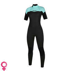 Mystic Womens Brand 3/2mm Back-Zip Flatlock Shortarm - Mint Green Mystic Womens Brand 3/2mm Back-Zip Flatlock Shortarm - Mint Green