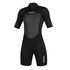 2023 Mystic Womens Brand 3/2mm Back-Zip Flatlock Shorty Wetsuit - Black