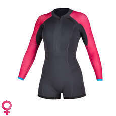 Mystic Womens Diva 2/2mm Front-Zip Longarm Shorty Wetsuit - Phantom Grey Mystic Womens Diva 2/2mm Front-Zip Longarm Shorty Wetsuit - Phantom Grey