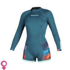 Mystic Womens Diva 2/2mm Back-Zip Longarm Shorty Wetsuit - Teal Mystic Womens Diva 2/2mm Back-Zip Longarm Shorty Wetsuit - Teal