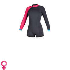 Mystic Womens Diva 2/2mm Back-Zip Longarm Shorty Wetsuit - Phantom Grey Mystic Womens Diva 2/2mm Back-Zip Longarm Shorty Wetsuit - Phantom Grey