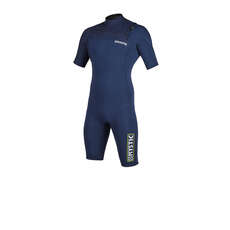 Mystic MARSHALL 3/2 Shorty Front Zip Wetsuit - Navy/Lime Mystic MARSHALL 3/2 Shorty Front Zip Wetsuit - Navy/Lime