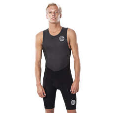 Rip Curl Dawn Patrol Back-Zip Short John Wetsuit 2023 - Black - WSP9DM