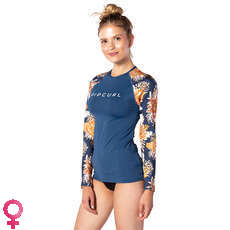 Rip Curl Womens LS UV Rash Top - Sunsetter Blue - WLU9LW