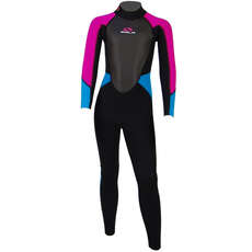 Sola Junior Storm 3/2mm Fullsuit Wetsuit  - Turquoise/Magenta