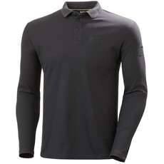 Helly Hansen HP Shore Long Sleeve Quick Dry Polo  - Ebony 34123