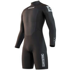 Mystic Brand 3/2mm Back-Zip Longarm Shorty Wetsuit 2023 - Black 210315