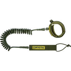 Mystic SUP Coiled Leash  - 8ft or 10ft - Dark Leaf