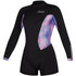 Mystic Womens Diva 2/2mm B-Zip Longarm Shorty Wetsuit 2022 - Black/Purple 200072