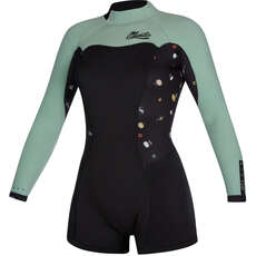 Mystic Womens Diva 2/2mm B-Zip Longarm Shorty Wetsuit  - Black