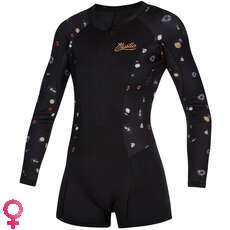 Mystic Womens Diva 2/2mm F-Zip Longarm Shorty Wetsuit - Black 200071 Mystic Womens Diva 2/2mm F-Zip Longarm Shorty Wetsuit - Black 200071