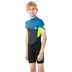 Rip Curl Junior Omega 1.5mm Shorty Wetsuit 2023 - Neon Lime WSPYFB