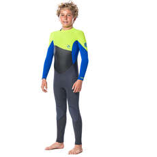 Rip Curl Junior Omega 3/2mm Back-Zip Wetsuit  - Neon Lime WSMYTB