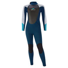 Sola Kids Fire 4/3mm Back Zip Wetsuit  - Navy/Grey A1509