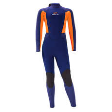 Sola Kids Fire 5/4mm Back Zip Wetsuit  - Blue/Orange A1508