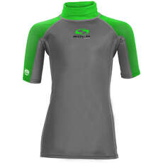 Sola Junior Short Sleeve Rashvest  - Charcoal/Green A1743