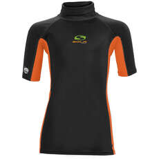 Sola Junior Short Sleeve Rashvest  - Black/Orange A1743