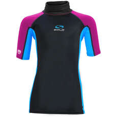 Sola Junior Short Sleeve Rashvest 2023 - Magenta/Turquoise A1743