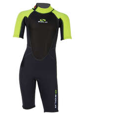 Sola Junior Storm 3/2mm Shorty Wetsuit  - Graphite/Green A1723