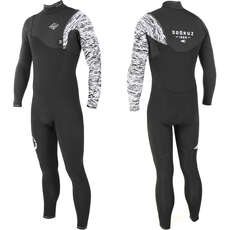 Sooruz Fighter Pro 3/2mm Zip-Free Fullsuit Wetsuit - Black/White MWFIGZF32