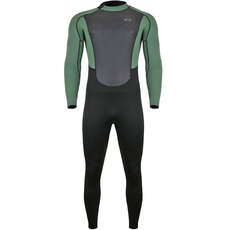 Typhoon Storm3 3/2mm Back Zip Wetsuit  - Black/Green 250775